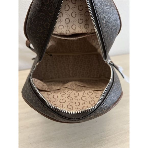 GUESS SV792630 Rodney Backpack Adjustable Purse Natural Brown Logo Signature - Picture 10 of 14